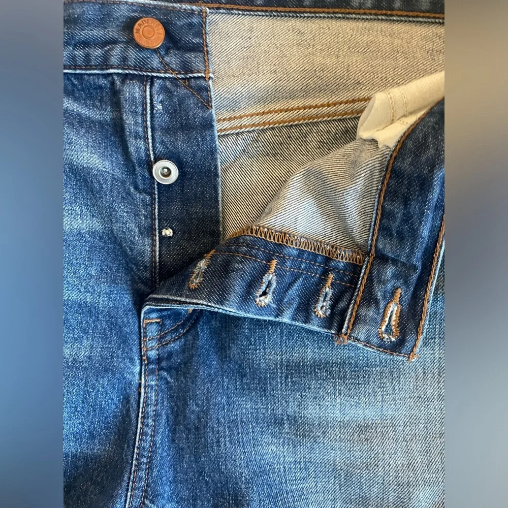 Madewell Low-Slung Baggy Jeans in Moffat Wash-Rigid Size 33 $138‎ NS199
